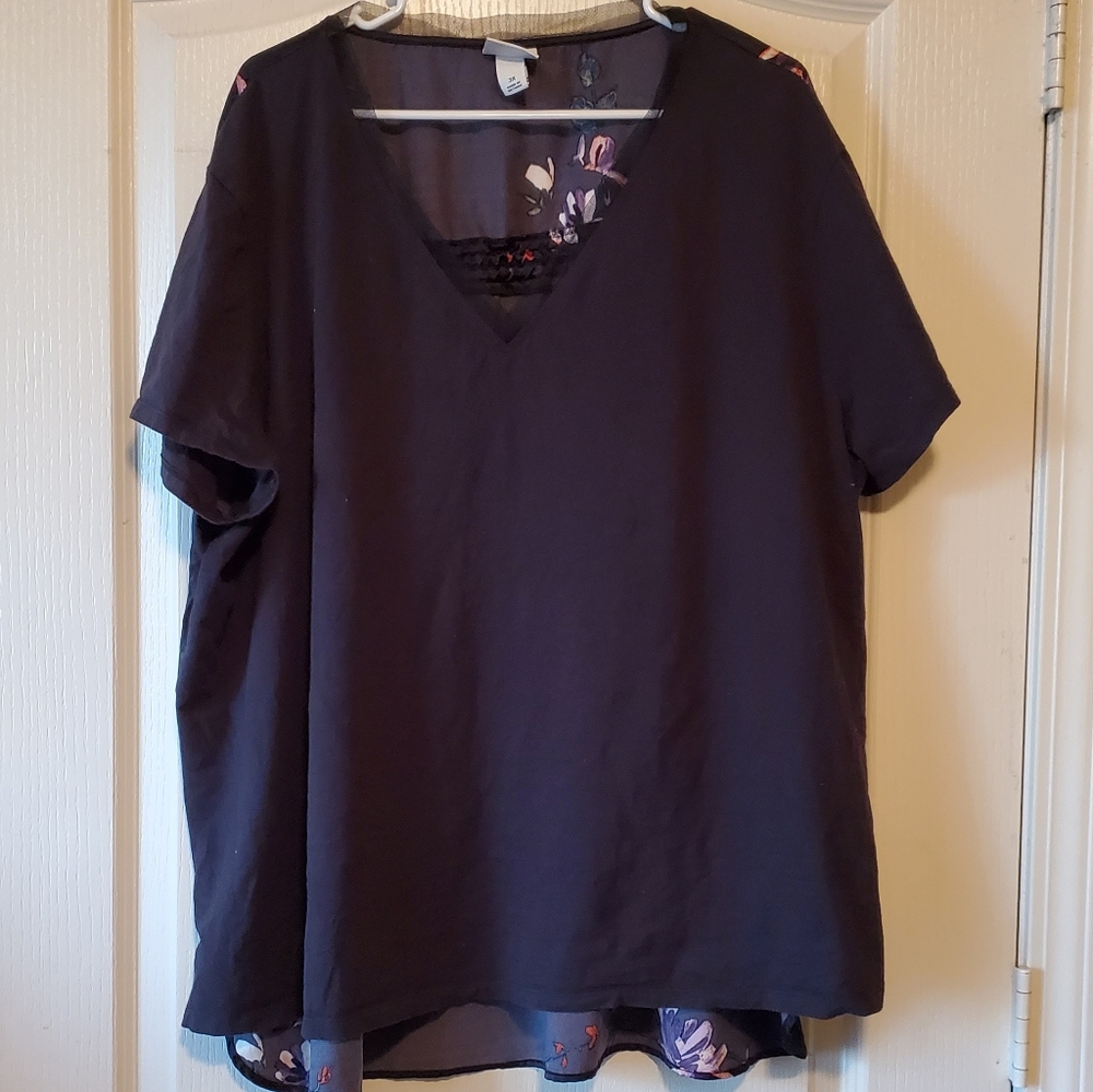 Ava & Viv Mixed Media Floral T Shirt